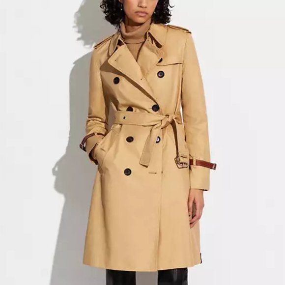 COACH Trench Coat Size 6 (Small) - Picture 1 of 8